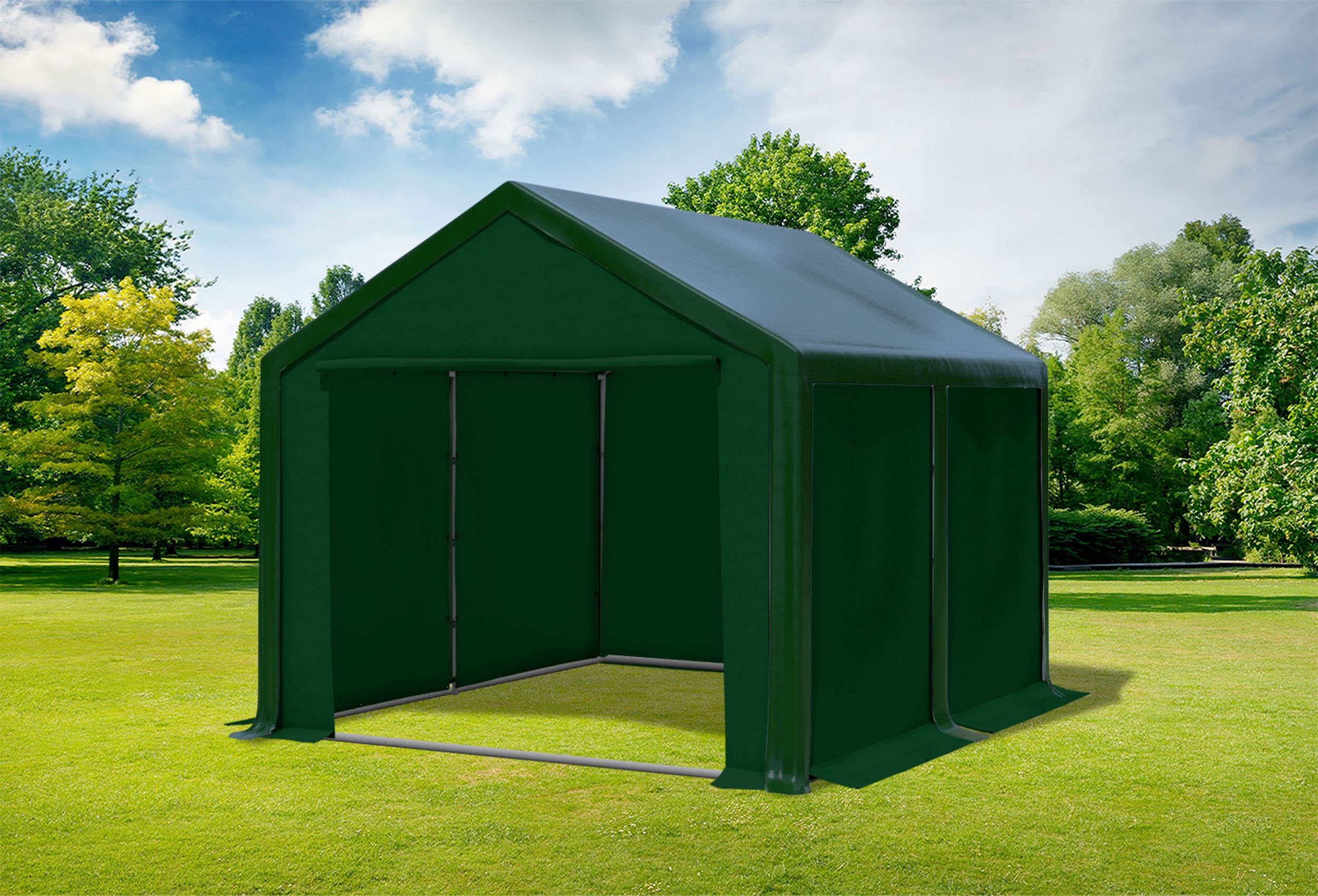 3x4 m Partyzelt, PVC grün