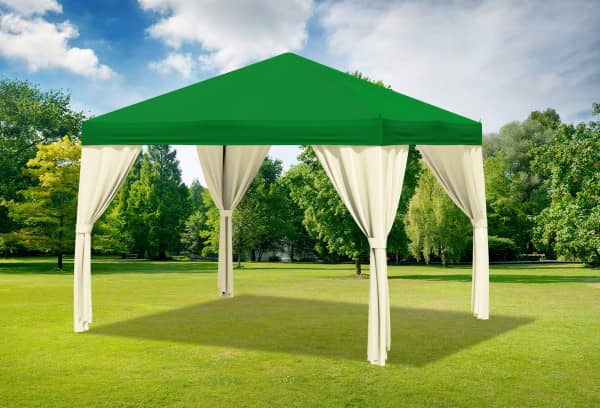 3x3 m Pavillon, Polyester PVC Sahara grün