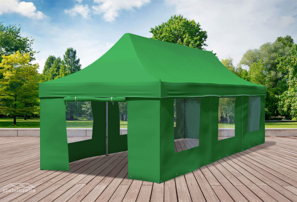 3x9 m Faltpavillon, grün