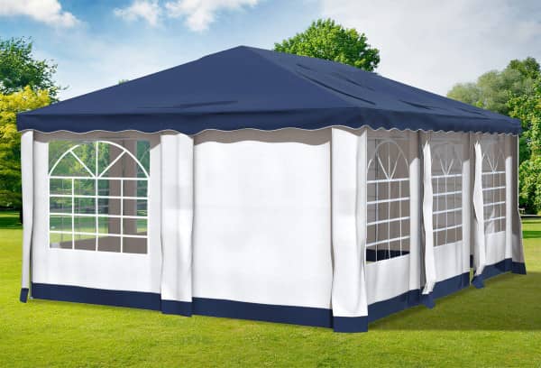 4x6 m Pavillon, Polyester PVC Deluxe blau