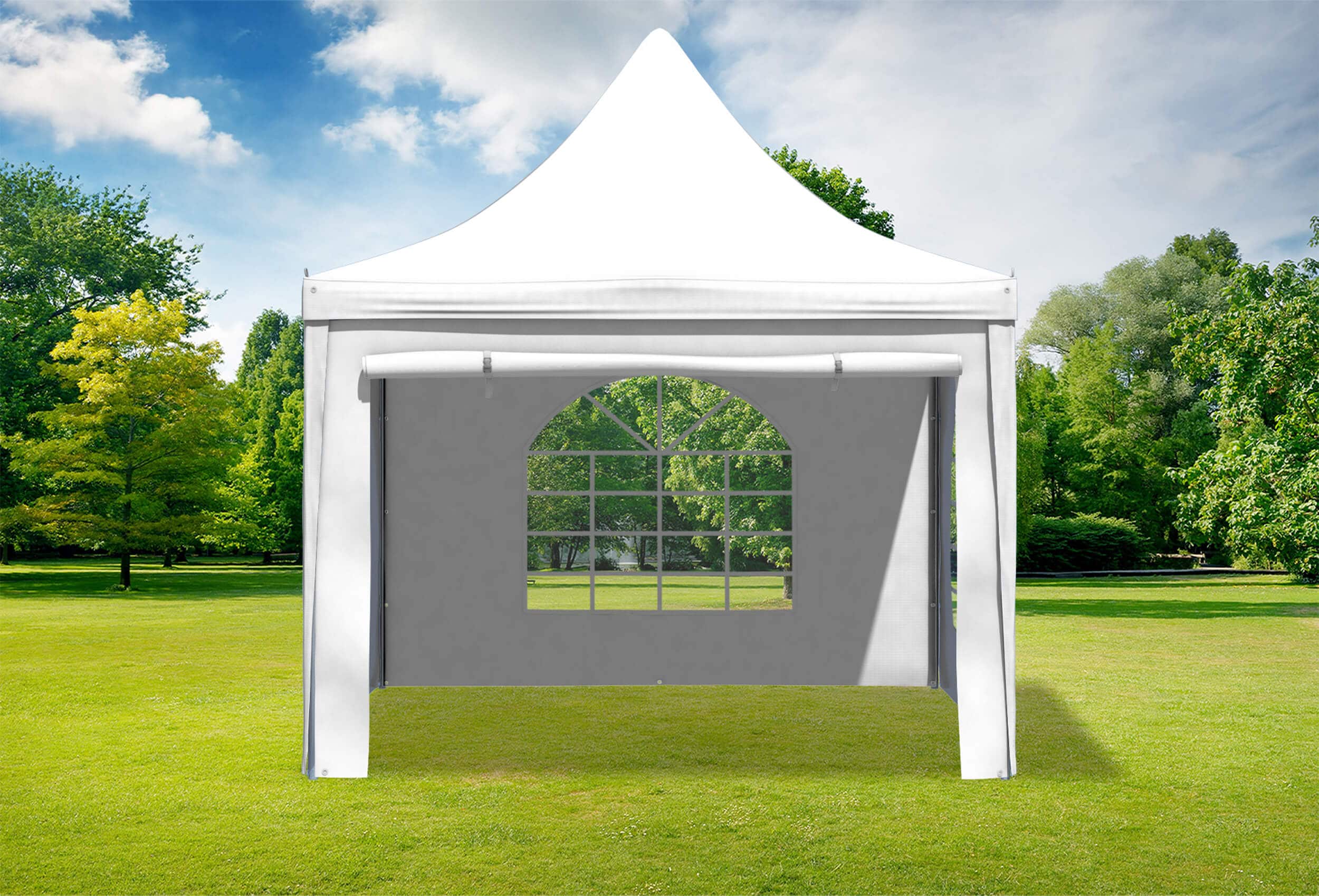 Premium Garten Falt Pavillion Party Zelt mit 4 Seitenwänden 2 Fenster 3x3m grün 