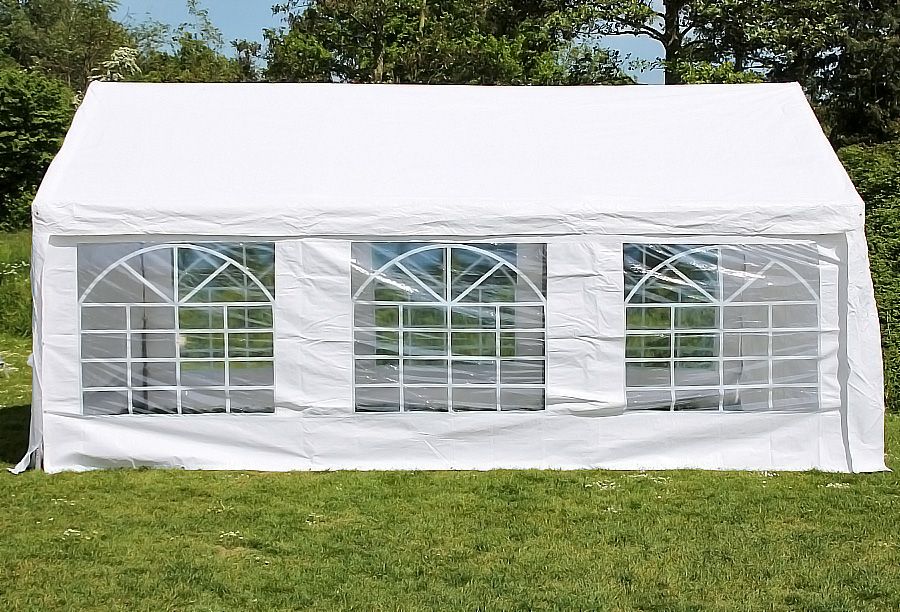 Partyzelt 4x8m – Wasserdichtes PVC-Zelt In Weiß-grau Für Garten & Fest